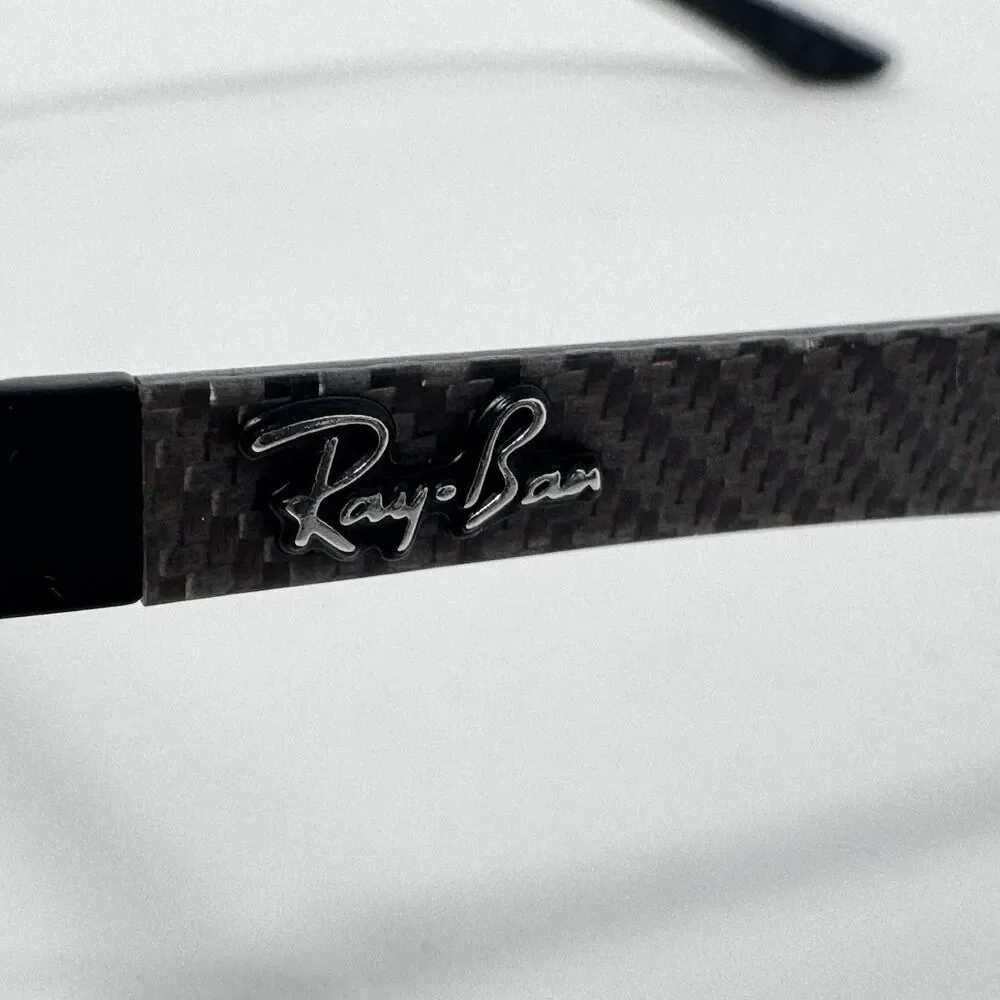 Ray-Ban RB8412 2503 Black Carbon Fiber Half Rim Eyeglass Frames 54-17-145